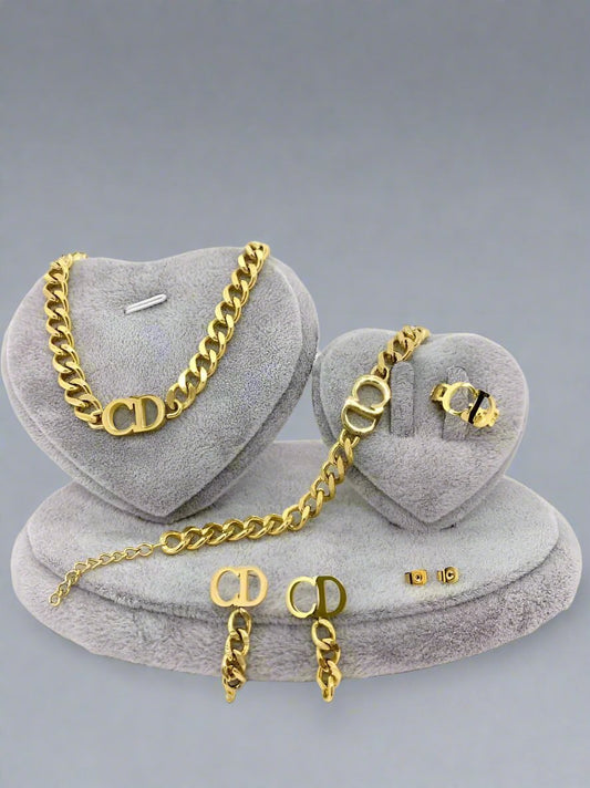 Gold-Tone Stainless Steel Jewelry Set